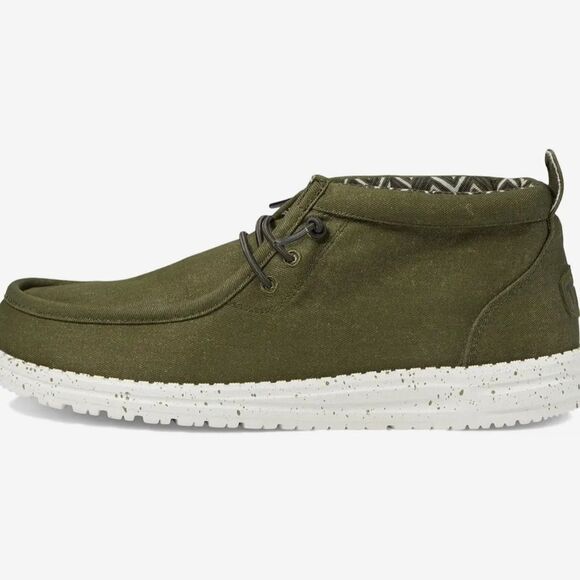 Hey Dude Men's Wally Mid Canvas Olive Men Shoes size 9 - Picture 4 of 9